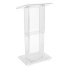 Clear Acrylic Lectern with Shelf, 24 x 15 x 46, Clear