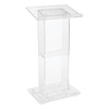 Clear Acrylic Lectern with Shelf, 24 x 15 x 46, Clear Clear Acrylic Lectern with Shelf, 24 x 15 x 46, Clear