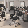 Alera Minerva Ergonomic Mesh Swivel Task Chair, Support Up to 275lb, 17.24 to 20.98 Seat Height, Black Seat/Back, Silver Base