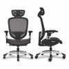 Alera Minerva Ergonomic Mesh Swivel Task Chair, Support Up to 275lb, 17.24 to 20.98 Seat Height, Black Seat/Back, Silver Base