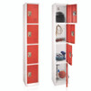 Steel Storage Locker, 4 Compartment, 12 x 12 x 72, Red Steel Storage Locker, 4 Compartment, 12 x 12 x 72, Red