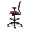 Solve Series Mesh Back Task Stool, Supports Up to 300 lb, 23" to 33" Seat Height, Bittersweet Seat, Charcoal Back, Black Base