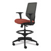 Solve Series Mesh Back Task Stool, Supports Up to 300 lb, 23" to 33" Seat Height, Bittersweet Seat, Charcoal Back, Black Base