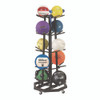 Deluxe Five-Row Mobile Medicine Ball Rack, Metal, 198 lb Capacity, 25" x 25" x 56", Black