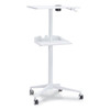 VUM Mobile Workstation, 30.75" x 22.28" x 36.12" to 48.25", White