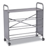Callero Plus Treble Column Trolley Set 17, Metal, 1 Shelf, 16 F1 Bins, 4 F2 Bins, 40.6" x 17.3" x 41.5", Silver/Trans Frost