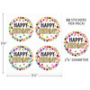 Confetti Happy Birthday Wear 'Em Badges, 32 Per Pack, 6 Packs