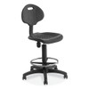 6700 Series Adjustable Height Polyurethane Task Stool, Supports Up to 300 lb, 22" to 32" Seat Height, Black