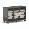 Class-ifi Tote Storage Cabinet, Three-Wide, 46.63" x 18.75" x 31.38", Charcoal Gray