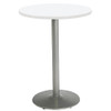 Pedestal Bistro Table with Four Navy Kool Series Barstools, Round, 36" Dia x 41h, Designer White