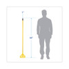 Looped End Mop Kit, Medium Blue Cotton/Rayon/Synthetic Head, 60" Yellow Metal/Polypropylene Handle