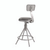 6500 Series Height Adj Heavy Duty Vinyl Swivel Stool with Backrest, Supports Up to 500 lb, 24" to 30" Seat Height, Gray