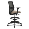 Solve Series Mesh Back Task Stool, Supports Up to 300 lb, 23" to 33" Seat Height, Putty Seat, Charcoal Back, Black Base