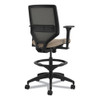 Solve Series Mesh Back Task Stool, Supports Up to 300 lb, 23" to 33" Seat Height, Putty Seat, Charcoal Back, Black Base