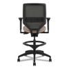 Solve Series Mesh Back Task Stool, Supports Up to 300 lb, 23" to 33" Seat Height, Putty Seat, Charcoal Back, Black Base