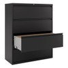 Lateral File, 4 Legal/Letter-Size File Drawers, Black, 42" x 18.63" x 52.5"