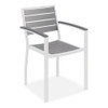 Eveleen Outdoor Dining Table Set, 55" x 35" x 29" Rectangular Table, 2 Benches, 2 Armchairs, Gray/White