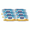 Disinfecting Wipes, Easy Pull Pack, 1-Ply, 8 x 7, Lemon Scent, White, 75 Towels/Box, 6 Boxes/Carton