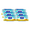 Disinfecting Wipes, Easy Pull Pack, 1-Ply, 8 x 7, Lemon Scent, White, 75 Towels/Box, 6 Boxes/Carton