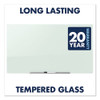 InvisaMount Magnetic Glass Marker Board, 39" x 22", White Surface