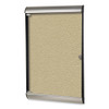 Silhouette 1 Door Enclosed Vinyl Bulletin Board, 27.75" x 42.13", Caramel Surface, Black/Satin Aluminum Frame