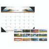 Recycled Full-Color Monthly Desk Pad Calendar, Nature Photography, 22 x 17, Black Binding/Corners,12-Month (Jan to Dec): 2025