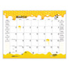 Recycled Honeycomb Desk Pad Calendar, Honeycomb Artwork, 22 x 17, White/Multicolor Sheets, 12-Month (Jan to Dec): 2025
