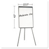 Basic Tripod Melamine Presentation Easel, 22.5" x 42", White Surface, Black Plastic/Steel Frame