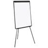 Basic Tripod Melamine Presentation Easel, 22.5" x 42", White Surface, Black Plastic/Steel Frame