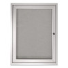 1 Door Enclosed Vinyl Bulletin Board with Satin Frame, 36" x 36", Silver Surface, Satin Aluminum Frame