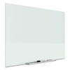 InvisaMount Magnetic Glass Marker Board, 50" x 28", White Surface