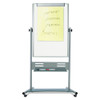 Revolver Easel, Vertical Orientation, 35.4" x 47.2", White Surface, Satin Aluminum Frame