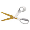 SoftGrip Titanium Scissors, 8" Long, 4" Cut Length, Offset White Handle