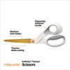 SoftGrip Titanium Scissors, 8" Long, 4" Cut Length, Offset White Handle