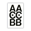 Press-On Vinyl Self-Adhesive Uppercase Letters, 3" Tall, Black Characters, 50/Pack