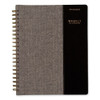 Signature Collection Black/Gray Felt Weekly/Monthly Planner, 11.25 x 9.5, Black/Gray Cover, 13-Month: Jan 2025 to Jan 2026