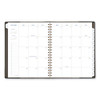 Signature Collection Black/Gray Felt Weekly/Monthly Planner, 11.25 x 9.5, Black/Gray Cover, 13-Month: Jan 2025 to Jan 2026
