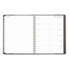 Signature Collection Black/Gray Felt Weekly/Monthly Planner, 11.25 x 9.5, Black/Gray Cover, 13-Month: Jan 2025 to Jan 2026