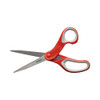 Multi-Purpose Scissors, 8" Long, 3.38" Cut Length, Straight Gray/Red Handle Multi-Purpose Scissors, 8" Long, 3.38" Cut Length, Straight Gray/Red Handle