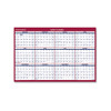 Erasable Vertical/Horizontal Wall Planner, 24 x 36, White/Blue/Red Sheets, 12-Month (Jan to Dec): 2025