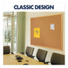 Classic Series Cork Bulletin Board, 36" x 24", Tan Surface, Oak Finished Fiberboard (MDF) Frame