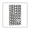 Press-On Vinyl Self-Adhesive Numbers, 1" Tall, Black Characters, 44/Pack