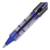 VISION Rollerball Pen, Stick, Extra-Fine 0.5 mm, Blue Ink, Gray/Blue/Clear Barrel, Dozen