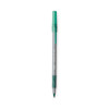 Round Stic Grip Xtra Comfort Ballpoint Pen, Easy-Glide System, Stick, Medium 1.2 mm, Green Ink, Gray/Green Barrel, Dozen