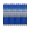 G2 Premium Gel Pen, Retractable, Fine 0.7 mm, Blue Ink, Smoke/Blue Barrel, 12/Pack