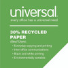 30% Recycled Copy Paper, 92 Bright, 20 lb Bond Weight, 8.5 x 11, White, 500 Sheets/Ream, 5 Reams/Carton