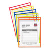 Stitched Shop Ticket Holders, Neon, Assorted 5 Colors, 75", 9 x 12, 10/Pack
