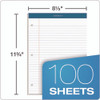 Double Docket Ruled Pads with Extra Sturdy Back, Wide/Legal Rule, 100 White 8.5 x 11.75 Sheets