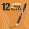 Gel-ocity Pro Quick Dry Gel Pen, Retractable, Medium 0.7 mm, Black Ink, Black/Clear Barrel, 12/Pack