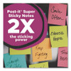 Super Sticky Pads in Energy Boost Collection Colors, 3 x 3, Limeade, 90 Sheets/Pad, 5 Pads/Pack